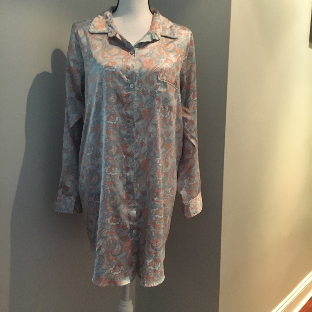 Victoria’s Secret Blue/ Cream Night Dress/Shirt